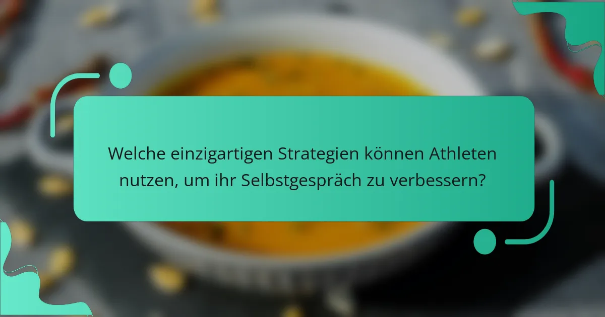 Welche einzigartigen Strategien können Athleten nutzen, um ihr Selbstgespräch zu verbessern?